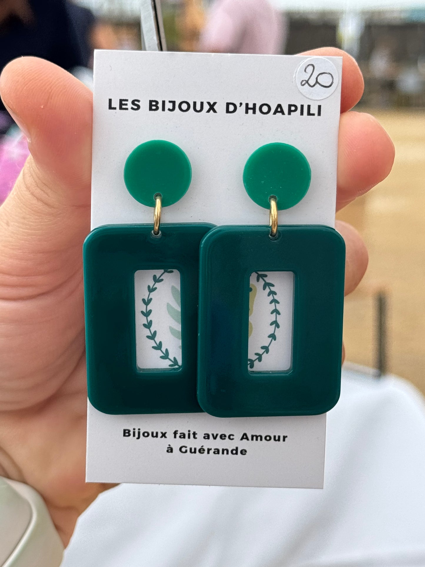 Boucles d’oreilles rectangle