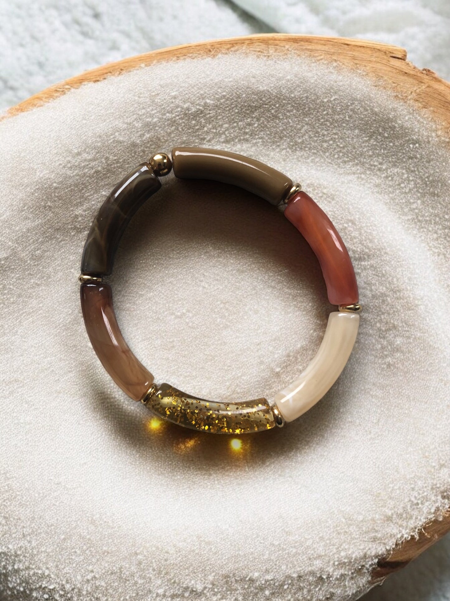 Bracelet tube petit modèle ton mocha