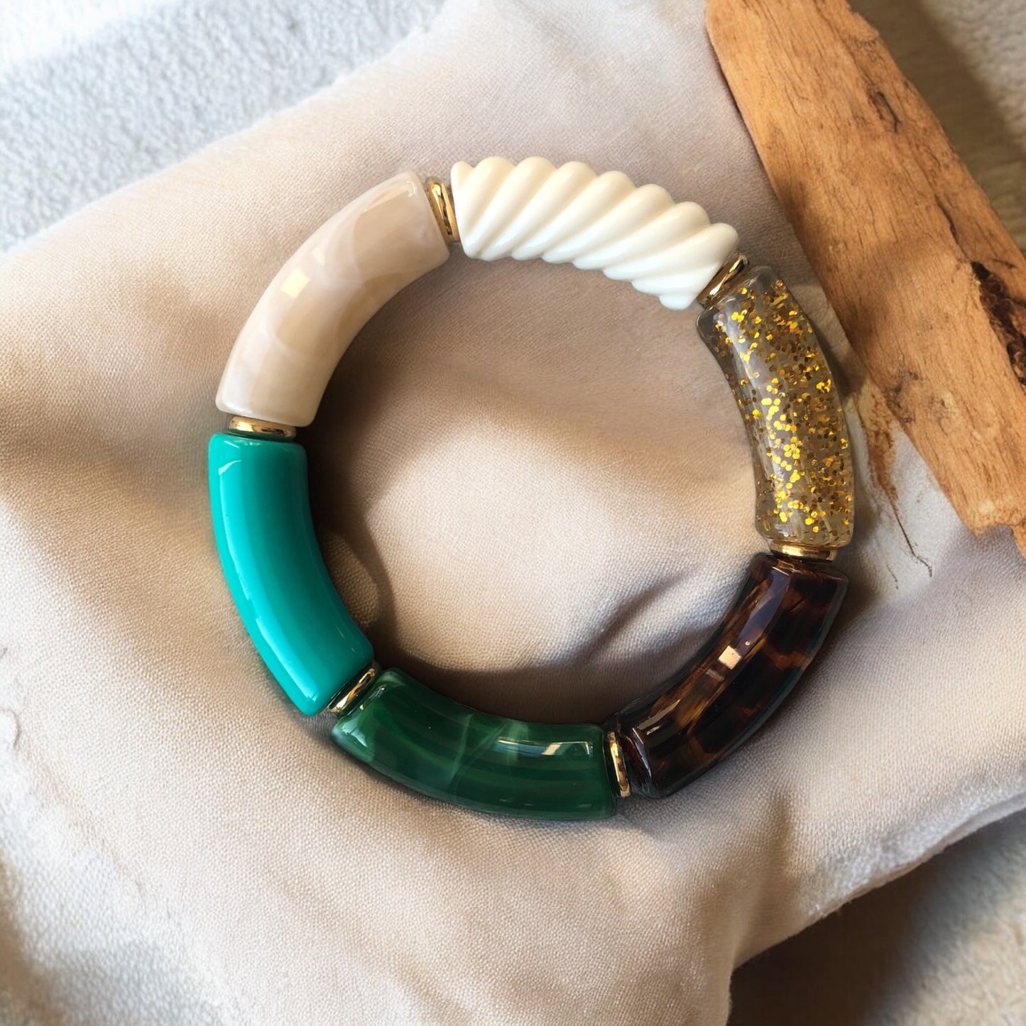 Bracelet tube Ton vert / bleu