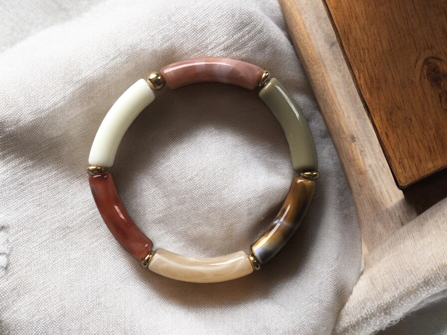 Bracelet tube petit modèle ton mocha variante