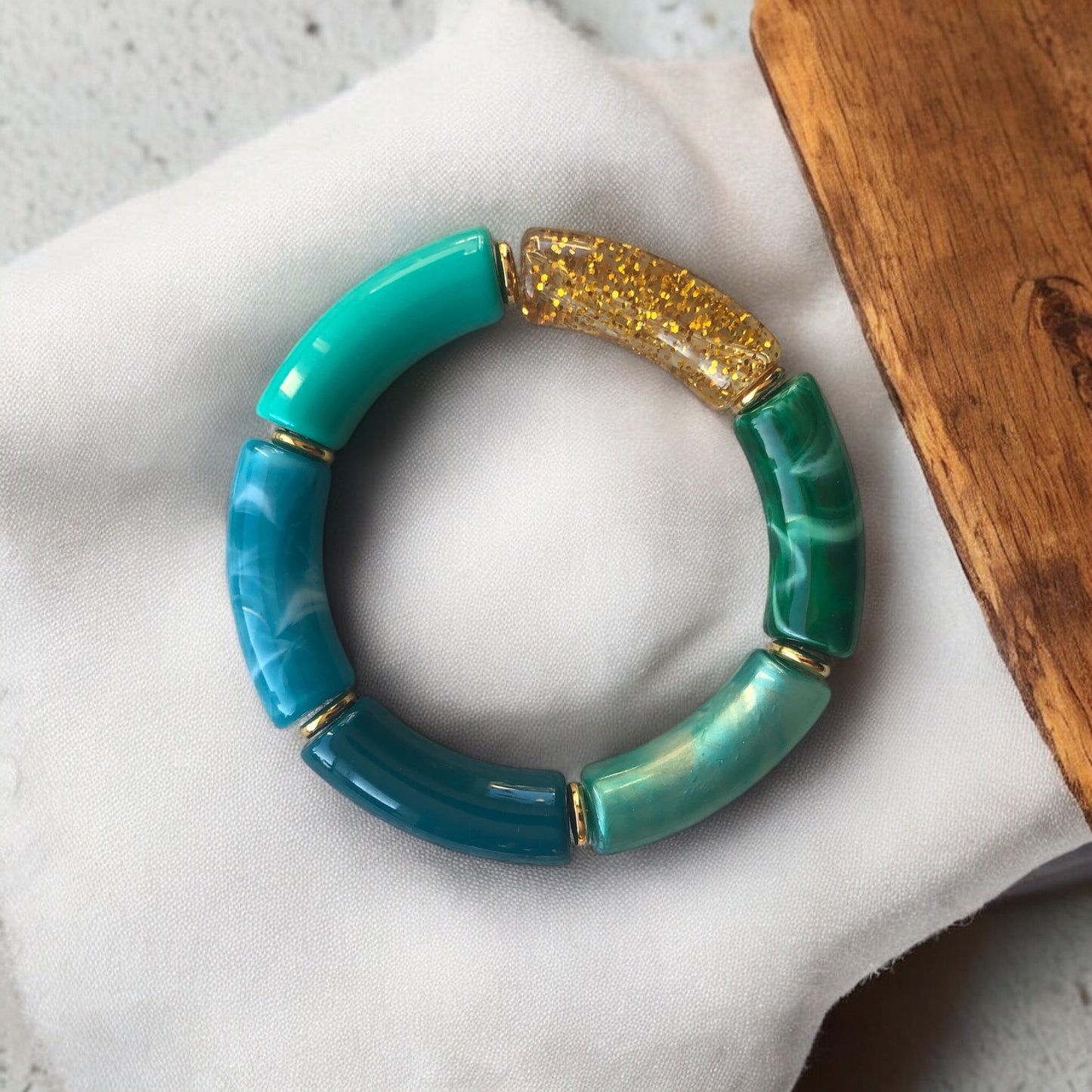 Bracelet tube Ton vert / bleu