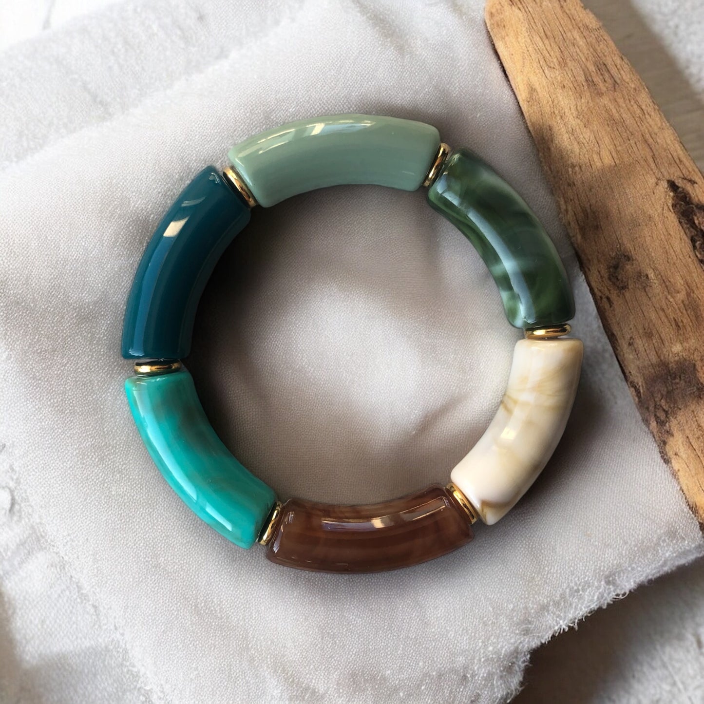 Bracelet tube Ton vert / bleu