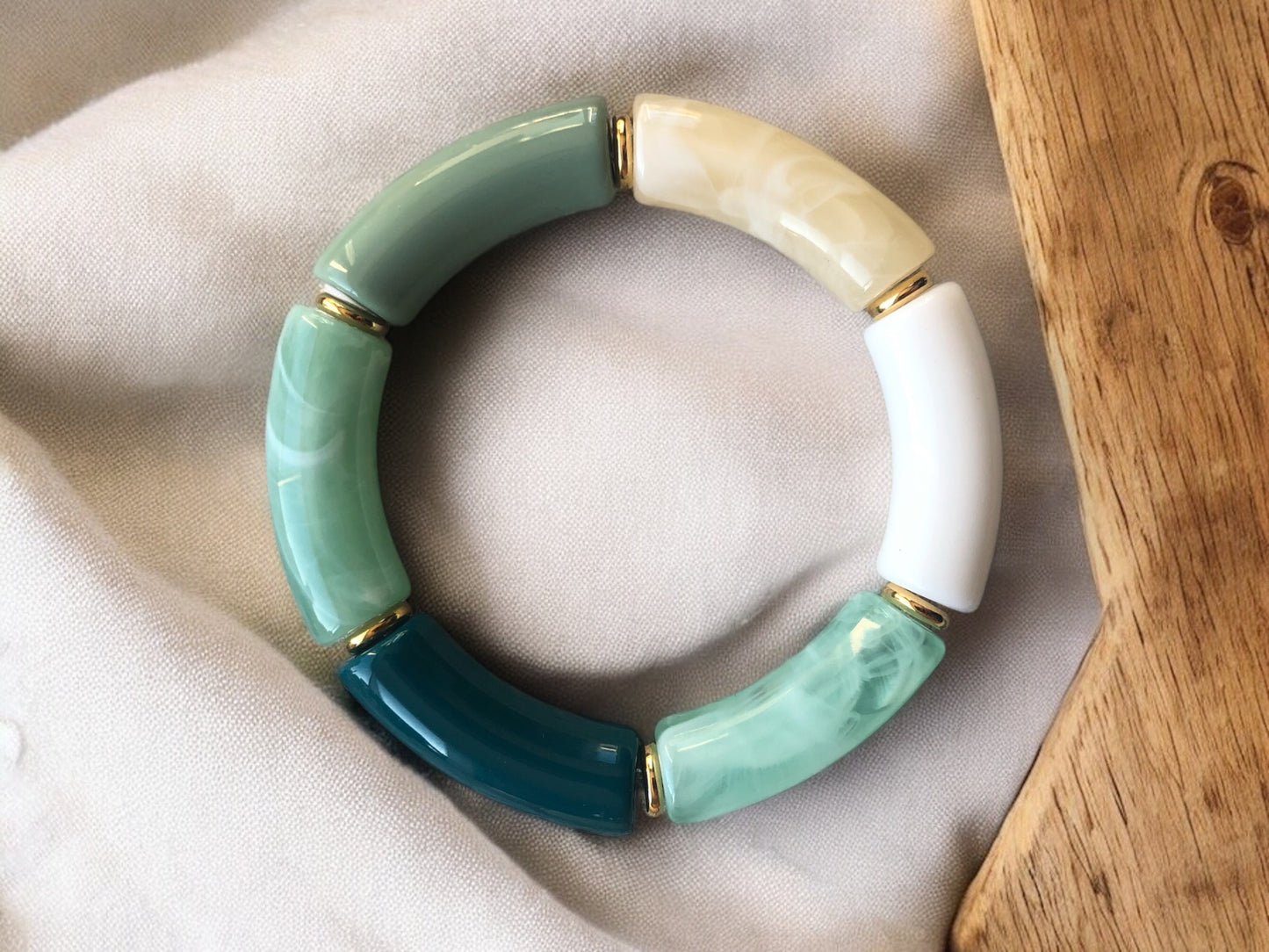 Bracelet tube Ton vert / bleu