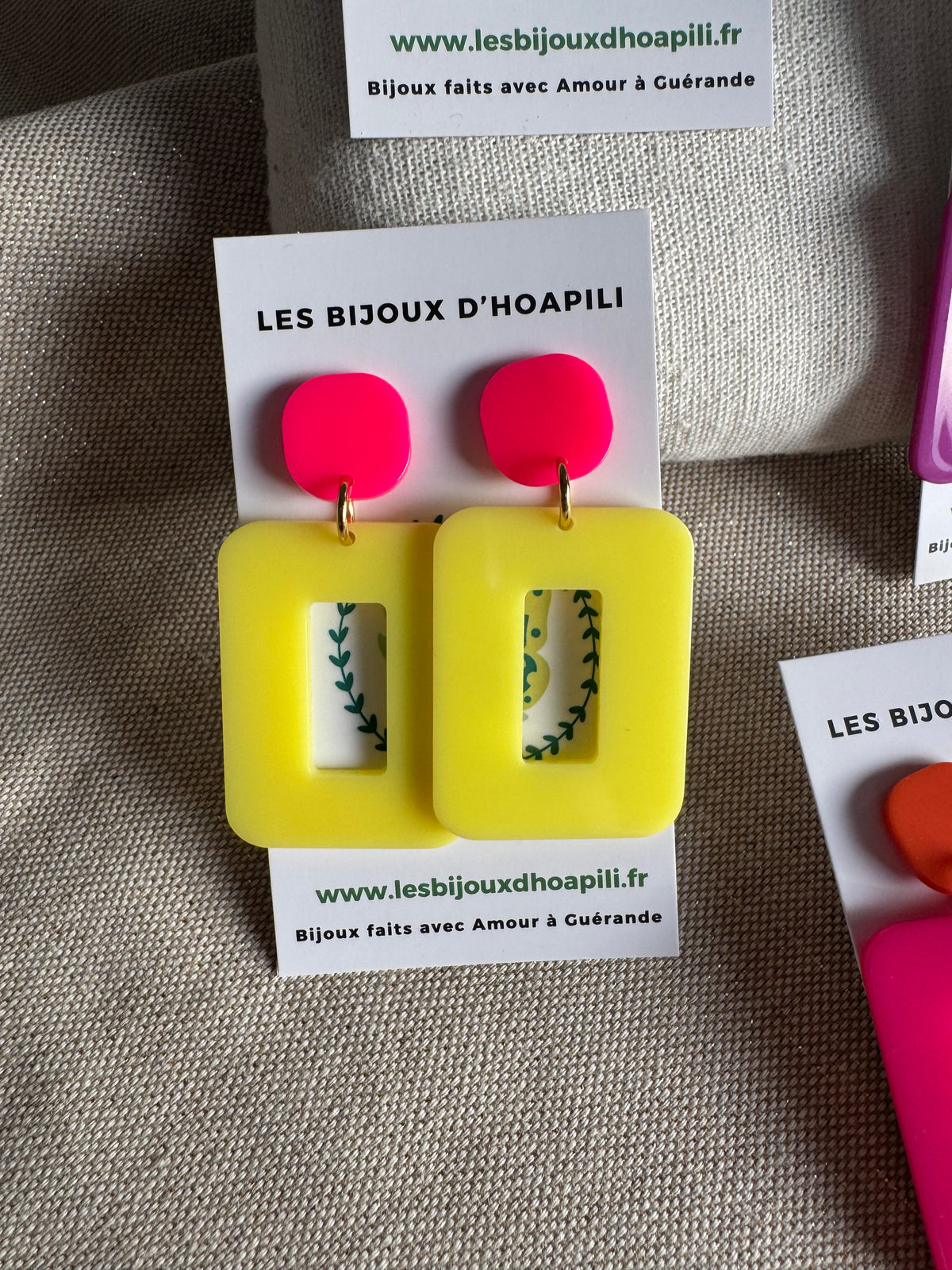 Boucles d’oreilles rectangle version pop