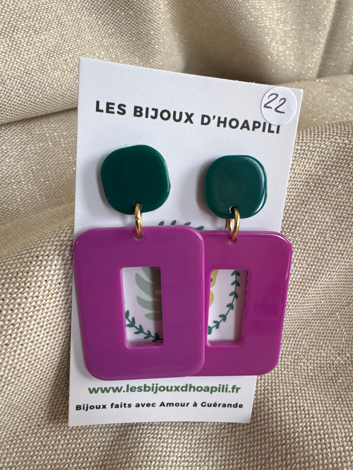 Boucles d’oreilles rectangle version pop