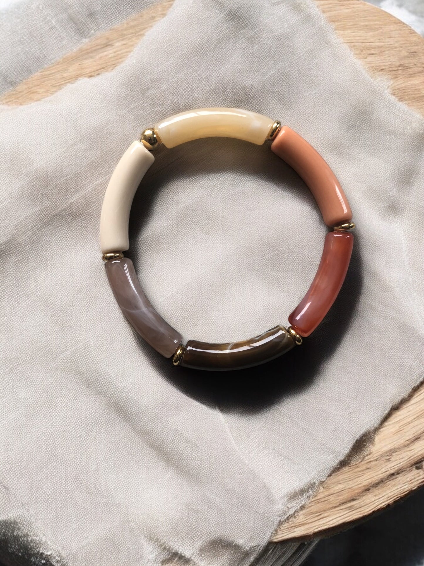 Bracelet tube petit modèle ton mocha