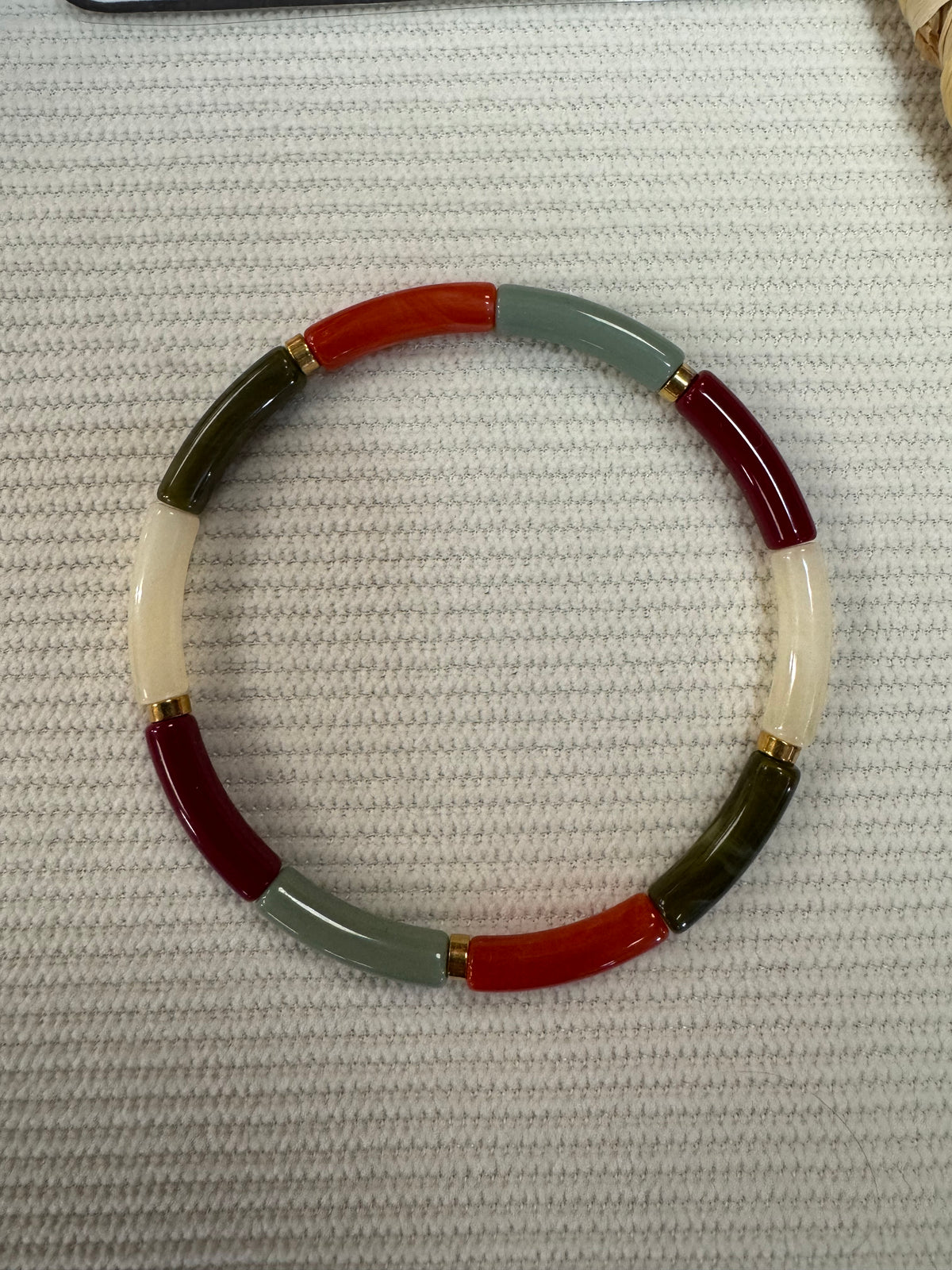 Bracelet élastique jonc fins, déclinaison des verts