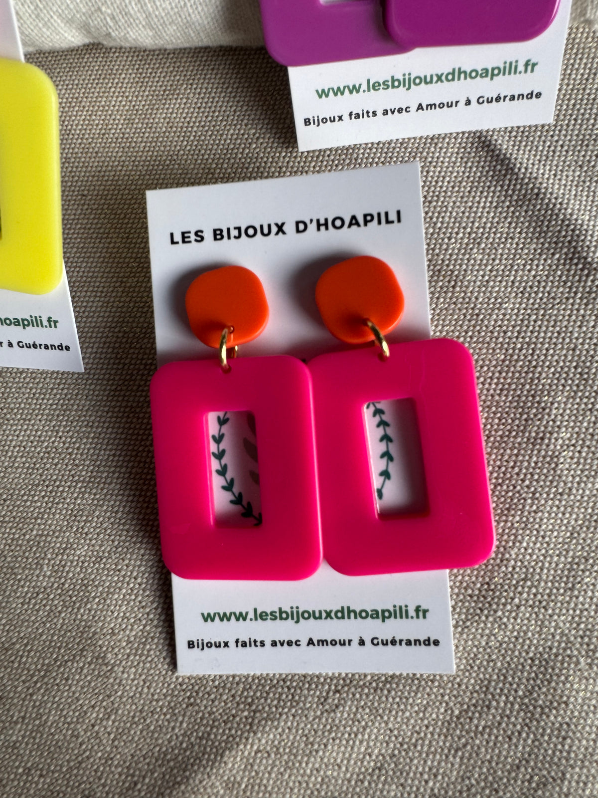 Boucles d’oreilles rectangle version pop