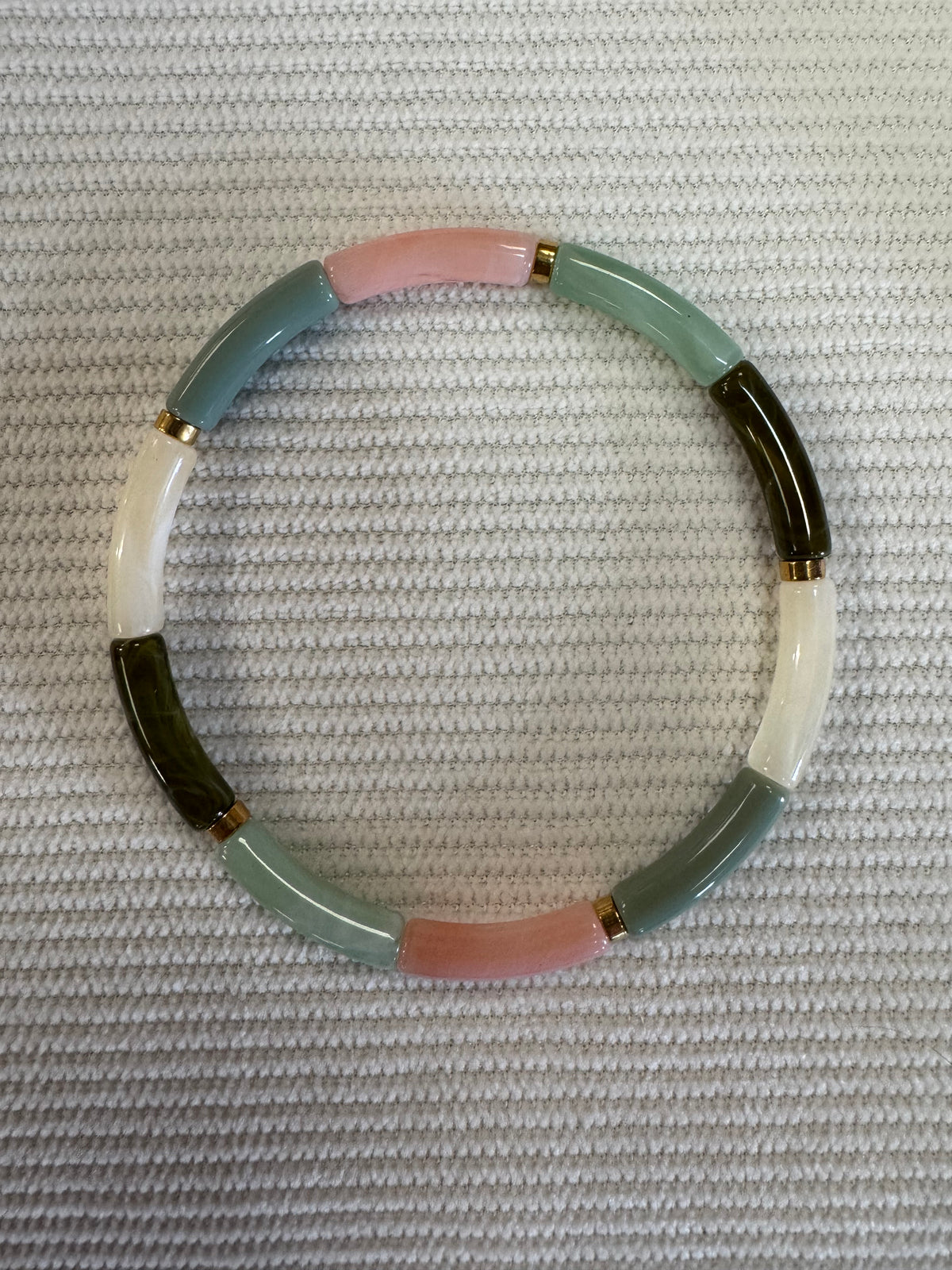 Bracelet élastique jonc fins, déclinaison des verts