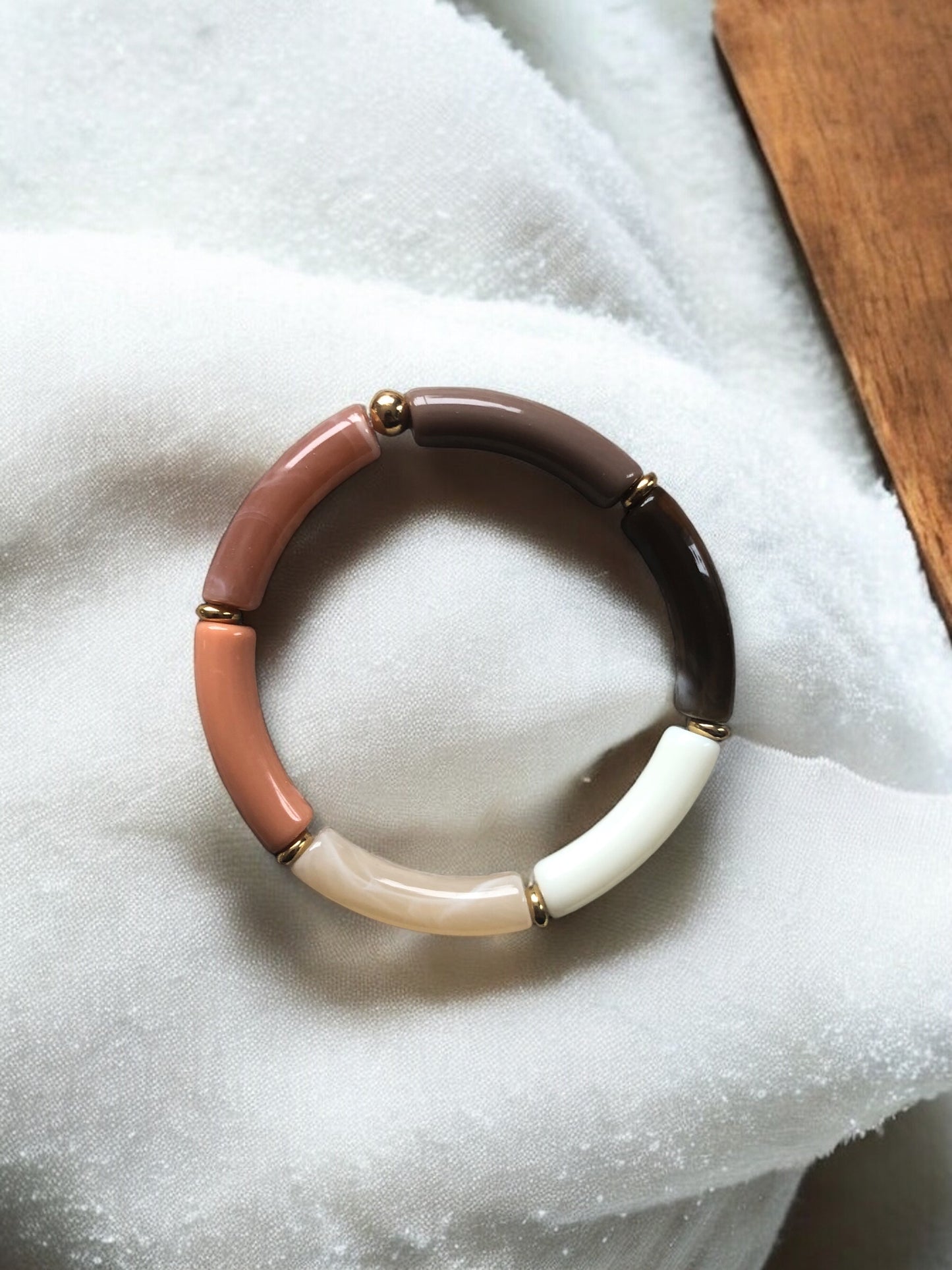 Bracelet tube petit modèle ton mocha