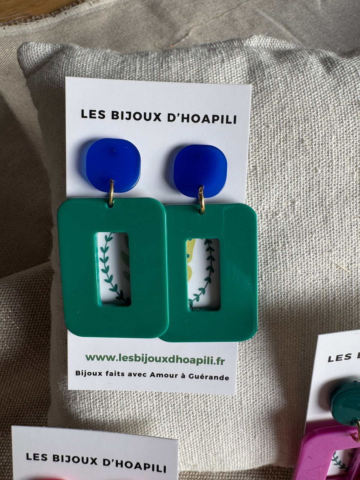 Boucles d’oreilles rectangle version pop