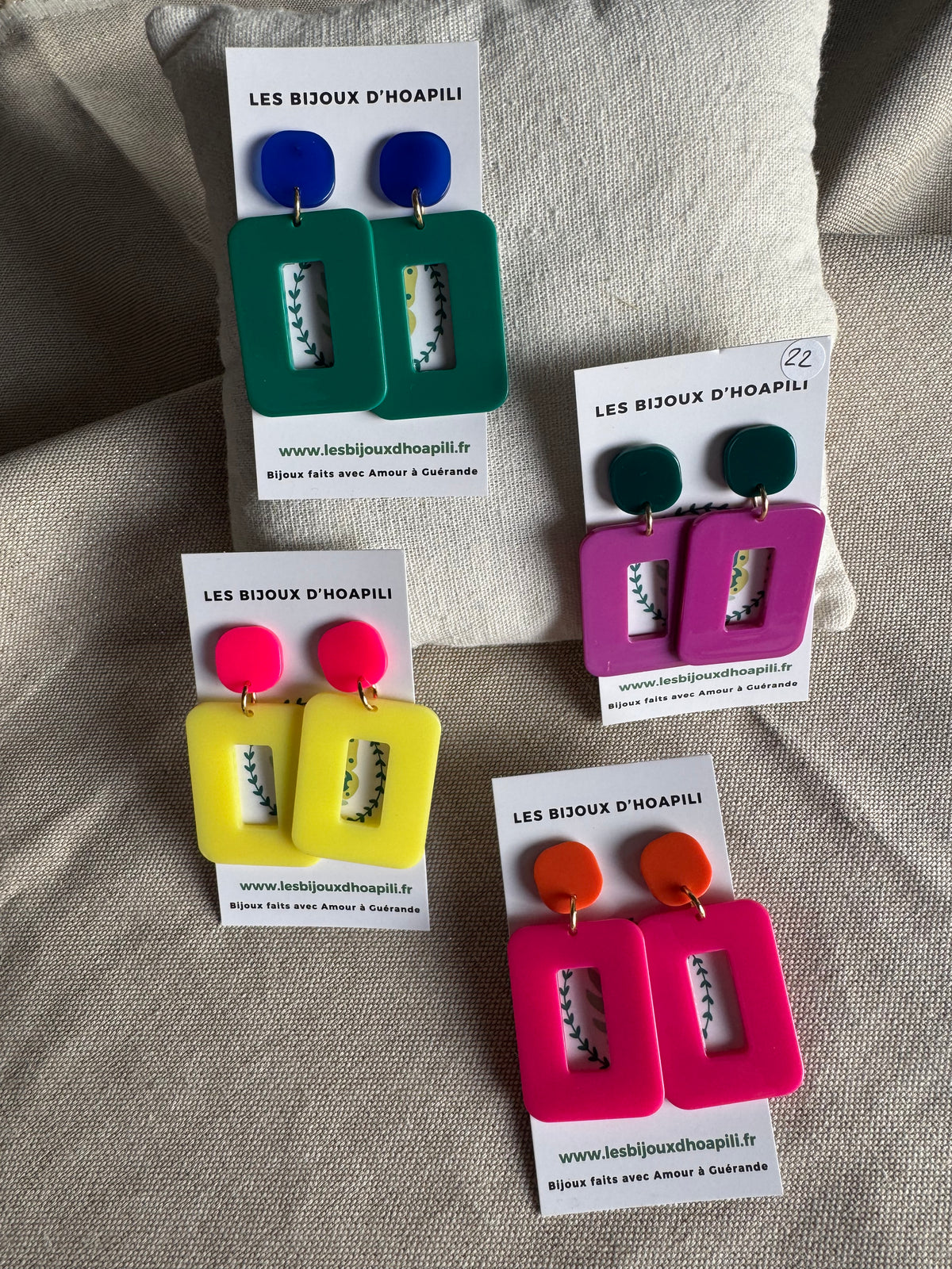 Boucles d’oreilles rectangle version pop