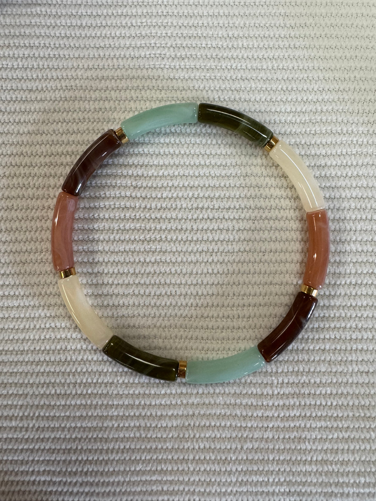 Bracelet élastique jonc fins, déclinaison des verts