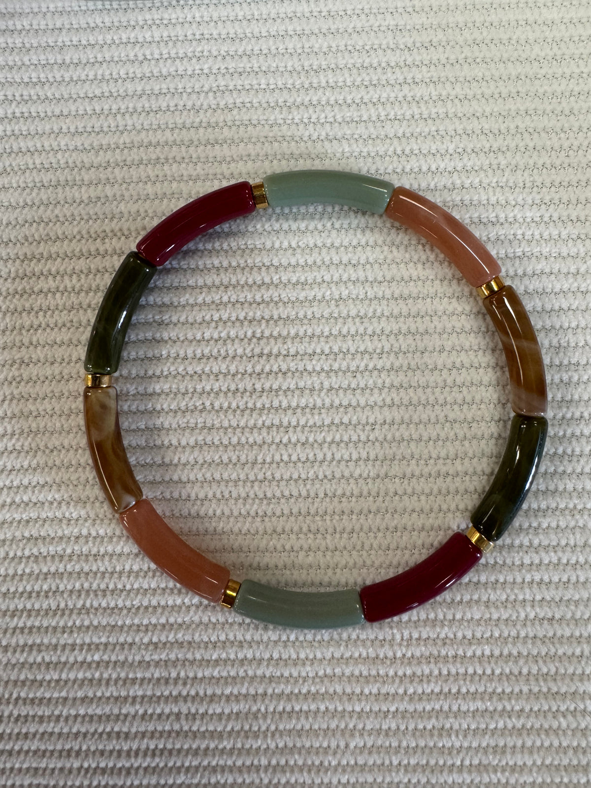 Bracelet élastique jonc fins, déclinaison des verts