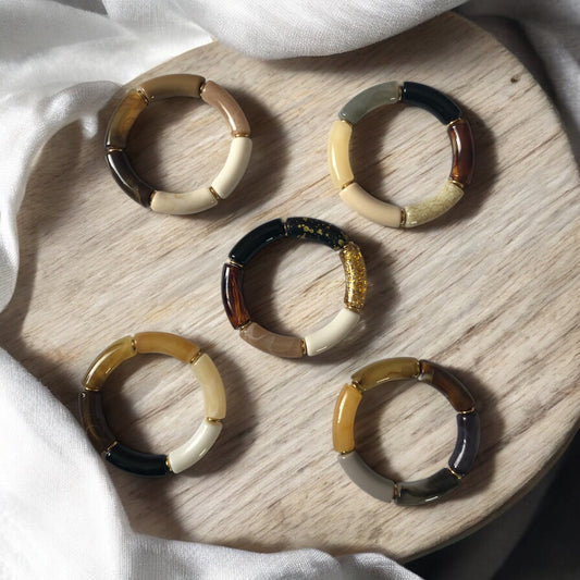 Bracelet tube nuances de marron et noir