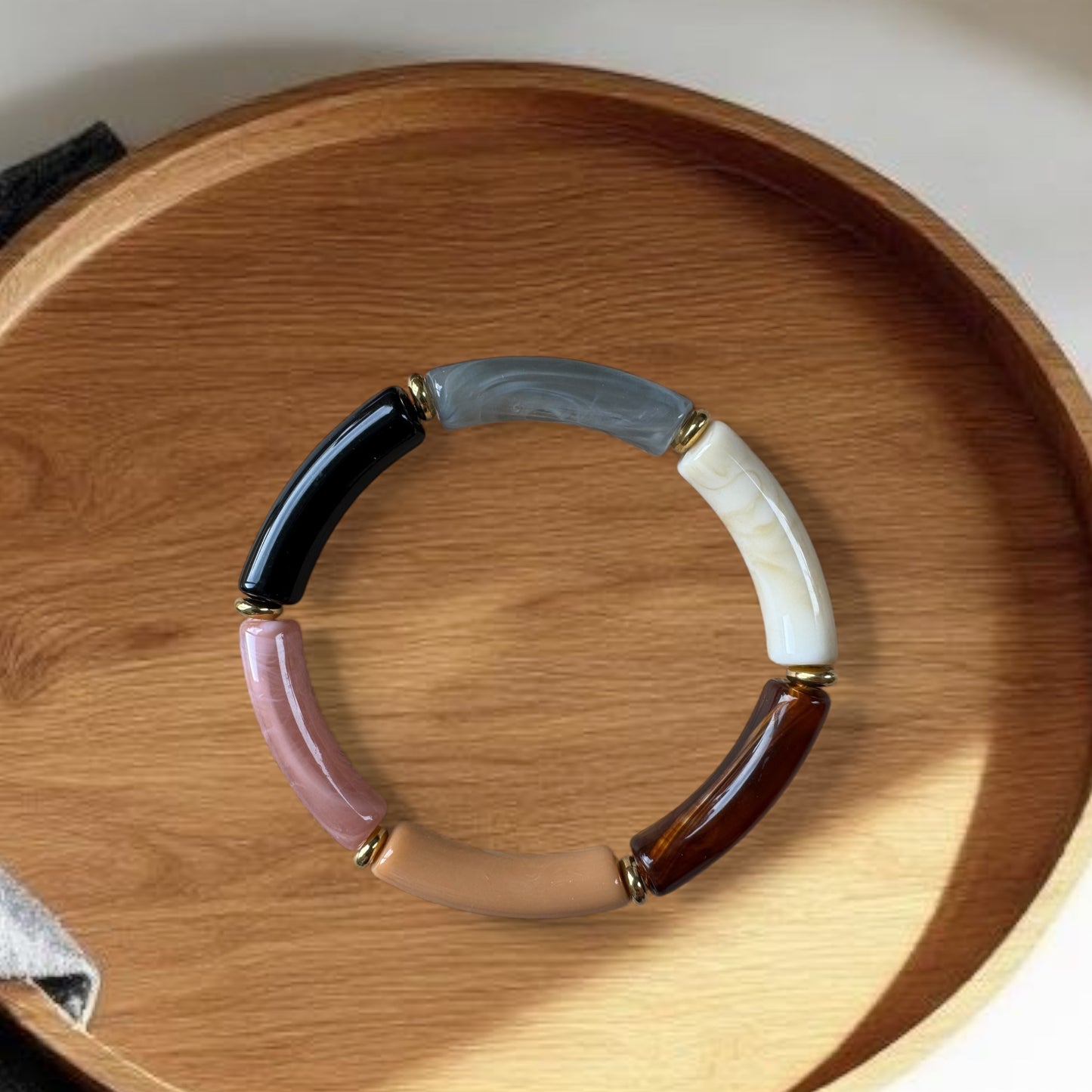 Bracelet petit modèle ton marron et noir