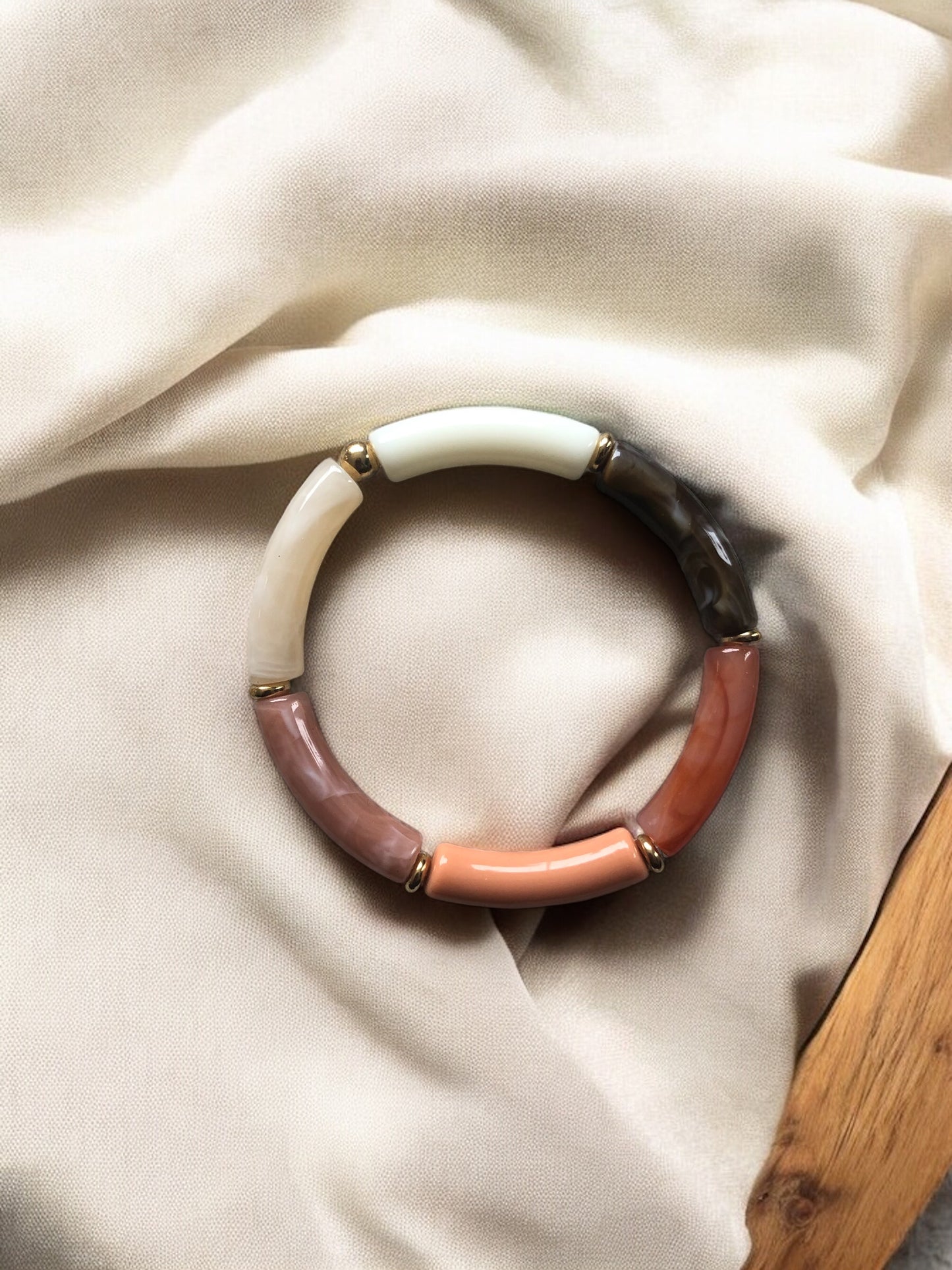 Bracelet tube petit modèle ton mocha