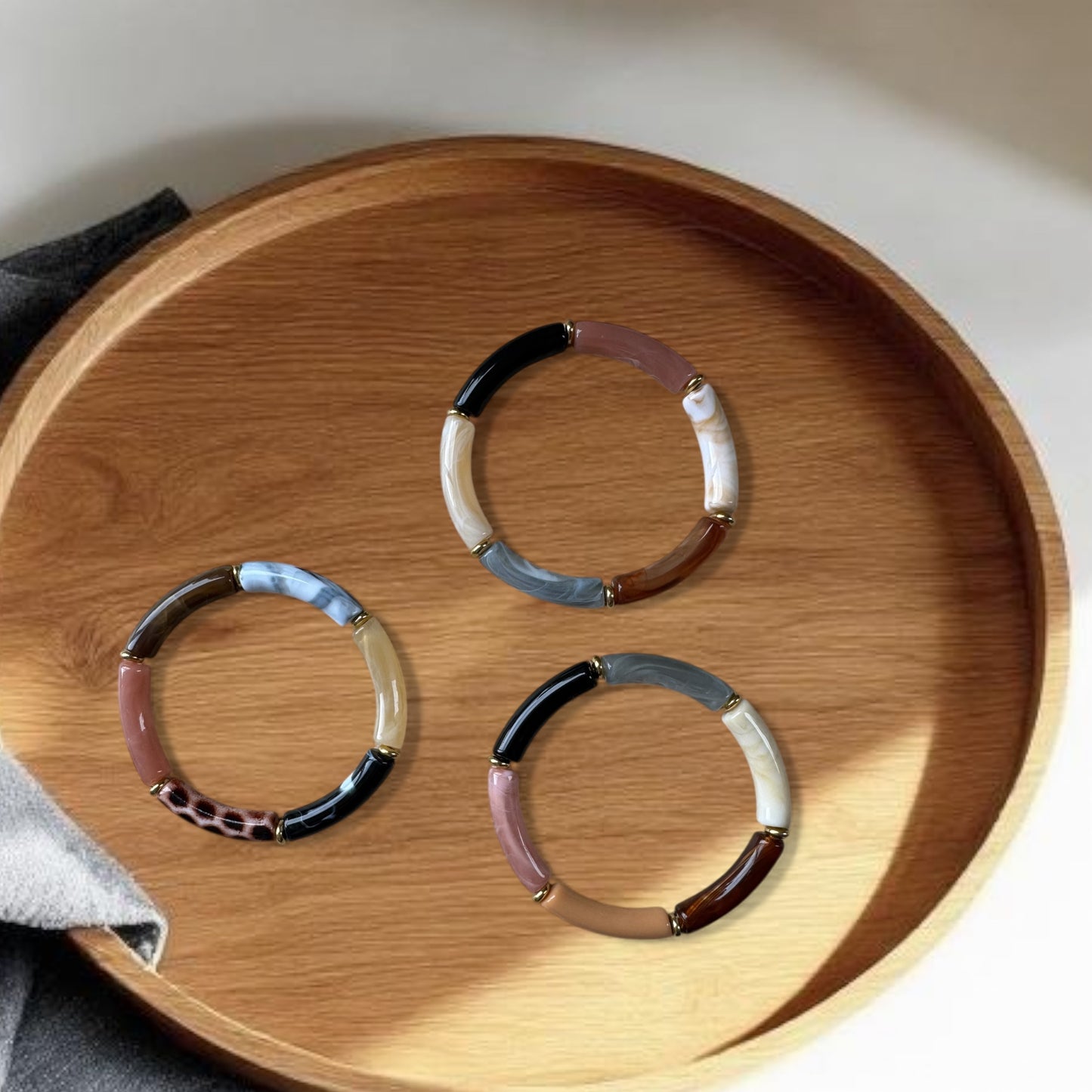 Bracelet petit modèle ton marron et noir