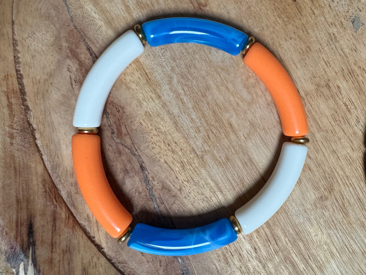 Bracelets Joncs Tendances – Nuances de Bleu et Orange