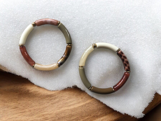 Bracelet tube petit modèle ton mocha variante