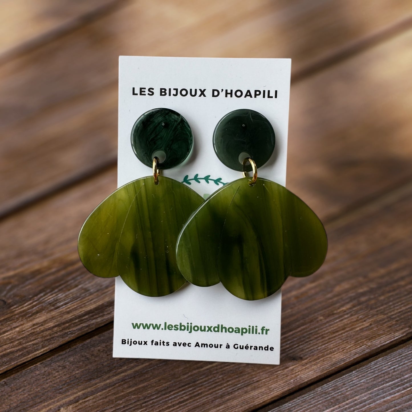 Boucles pétales vertes