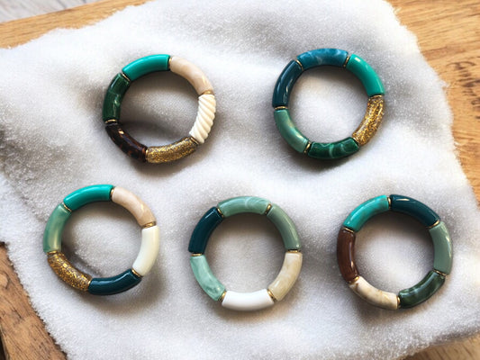 Bracelet tube Ton vert / bleu