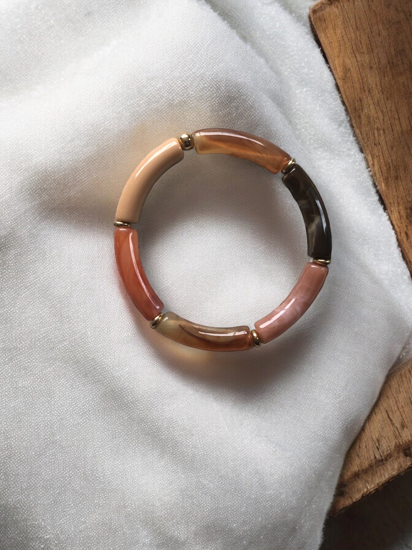 Bracelet tube petit modèle ton mocha