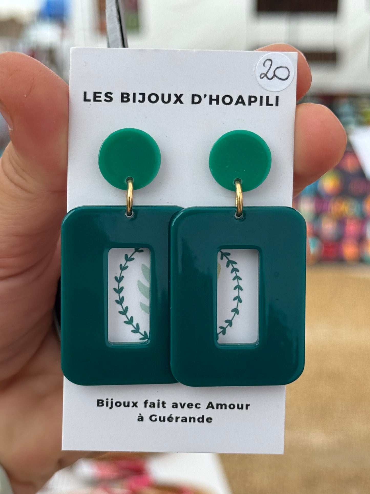 Boucles d’oreilles rectangle