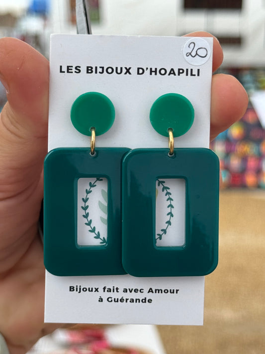 Boucles d’oreilles rectangle