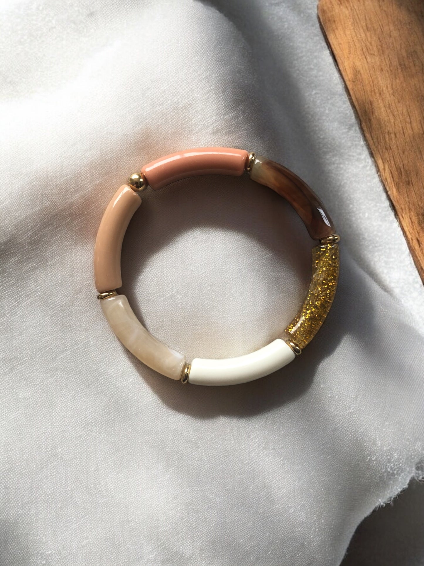 Bracelet tube petit modèle ton mocha