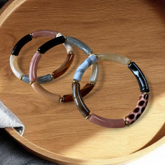 Bracelet petit modèle ton marron et noir