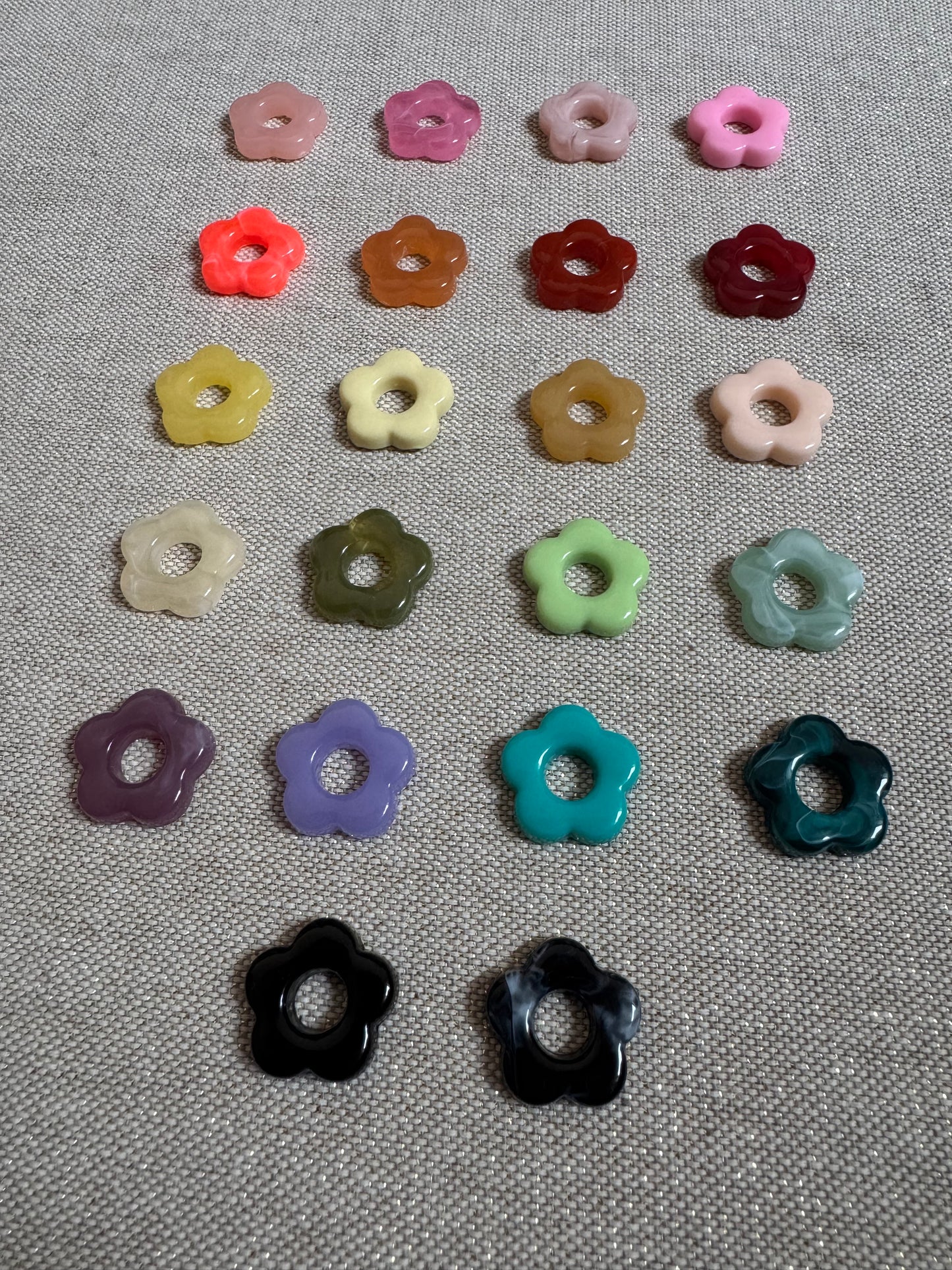 Pampilles Fleur Acrylique – (22 coloris) - lot de 2