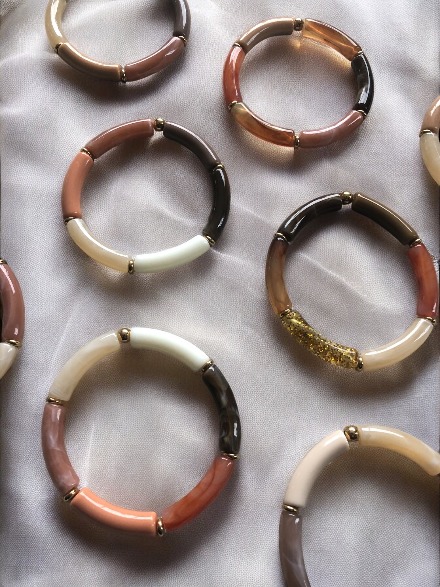 Bracelet tube petit modèle ton mocha