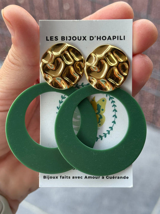 Boucles d’oreilles grandes vertes