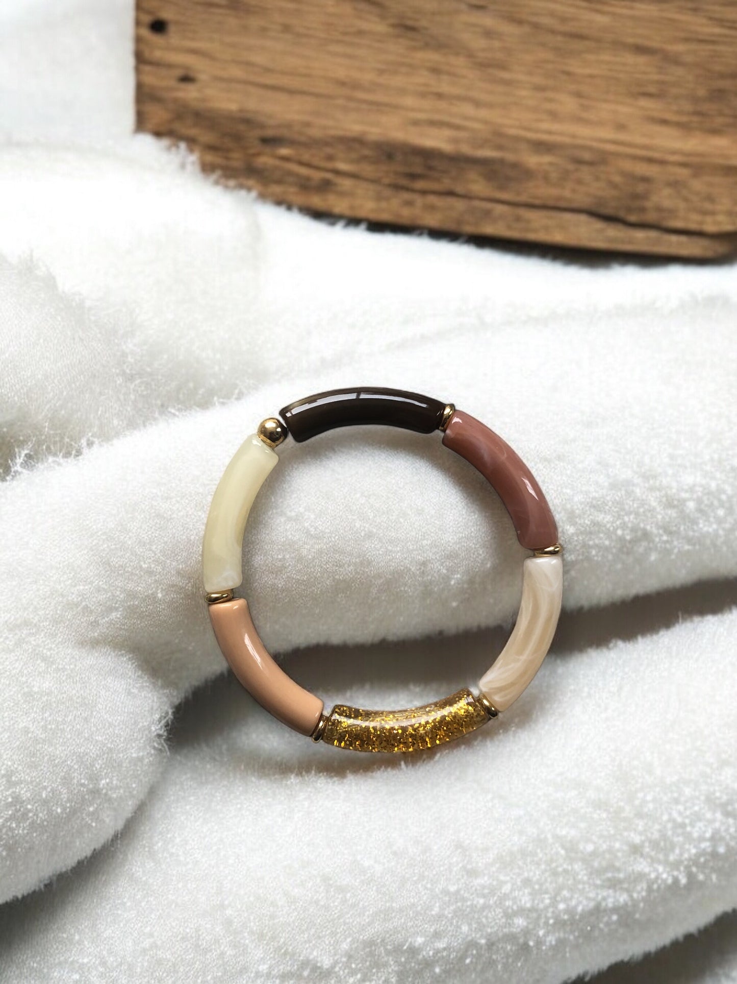 Bracelet tube petit modèle ton mocha