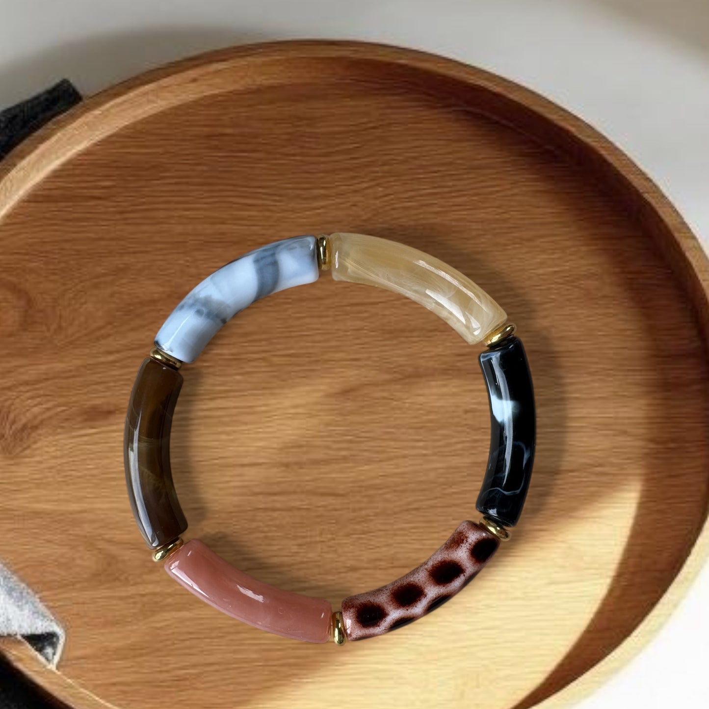 Bracelet petit modèle ton marron et noir