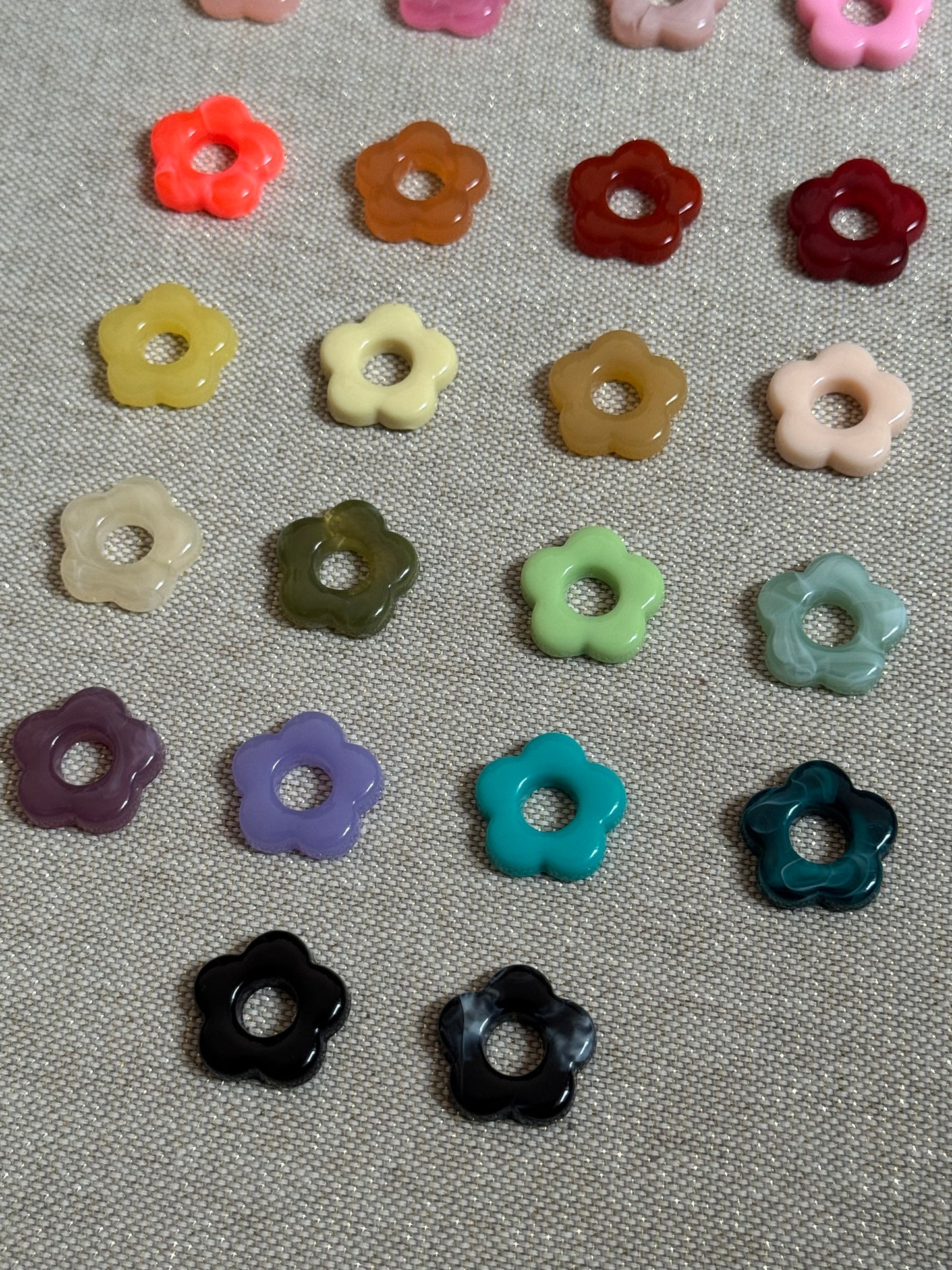 Pampilles Fleur Acrylique – (22 coloris) - lot de 2