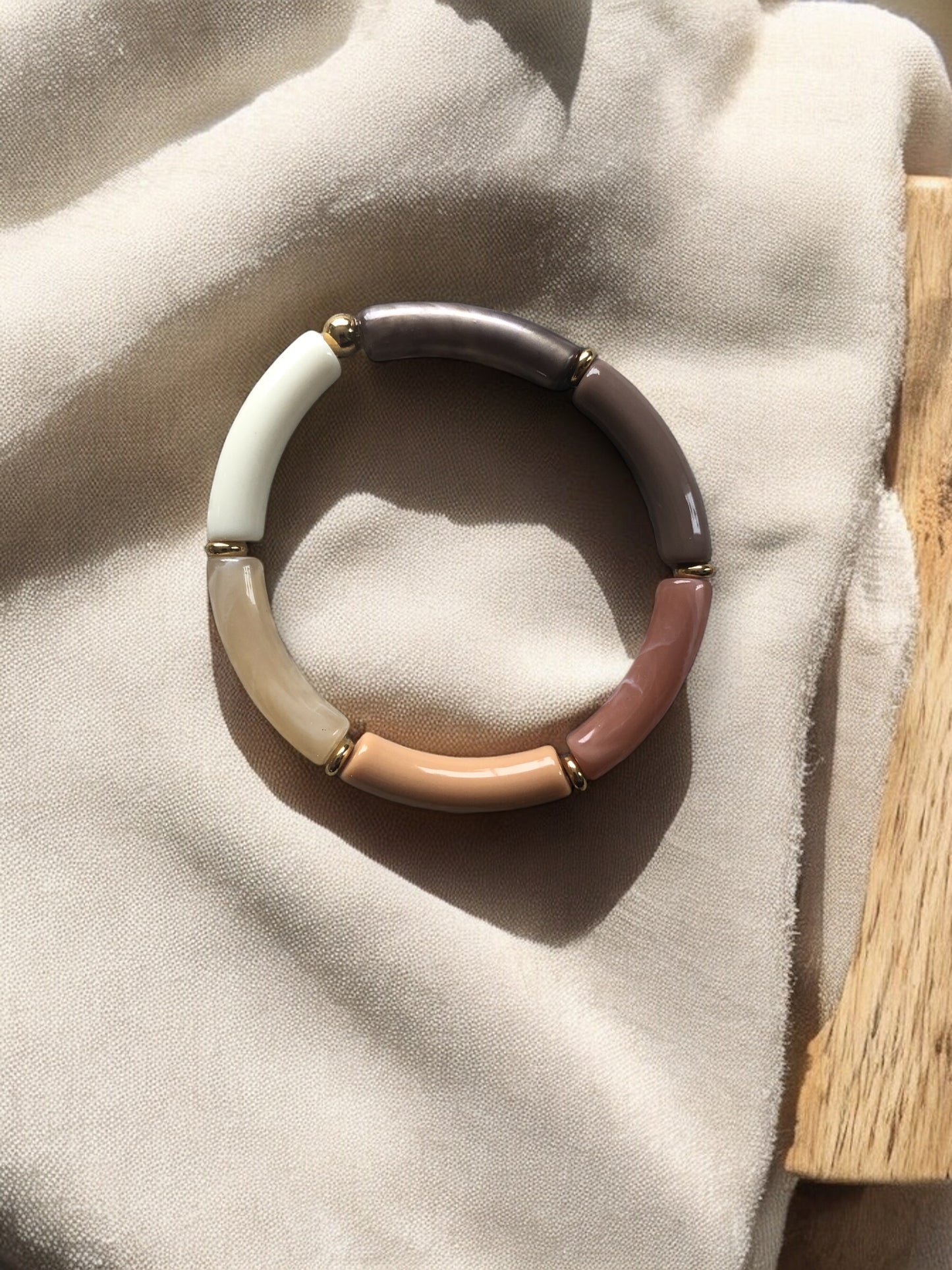 Bracelet tube petit modèle ton mocha