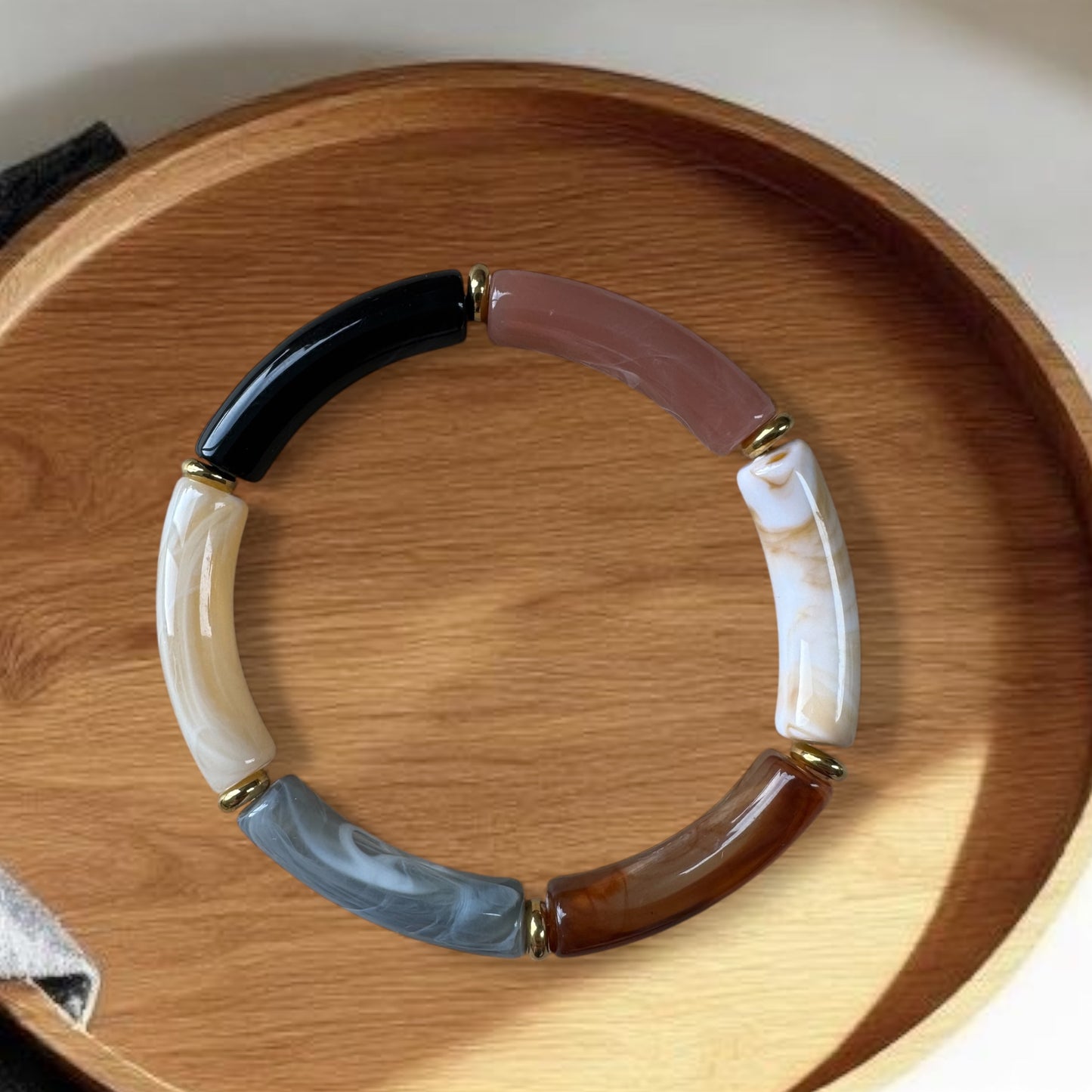 Bracelet petit modèle ton marron et noir