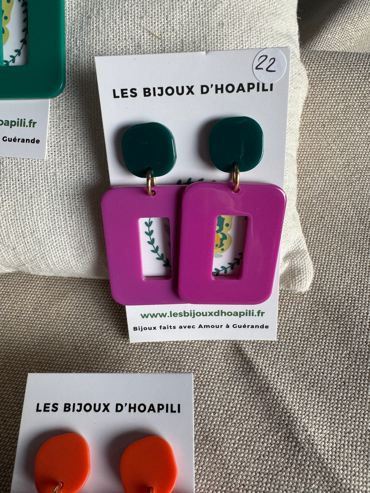 Boucles d’oreilles rectangle version pop